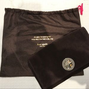 Suede kate spade clutch